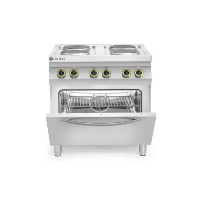 Elektrický vařič Kitchen Line – 4 plotýnky s konvektomatem GN 1/1 , HENDI, Kitchen Line, GN 1/1, 400V/13400W, 800x700x(H)900mm …